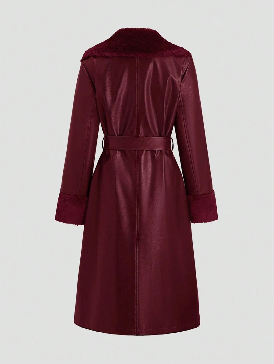Flirla Luxe Splice Trench Coat