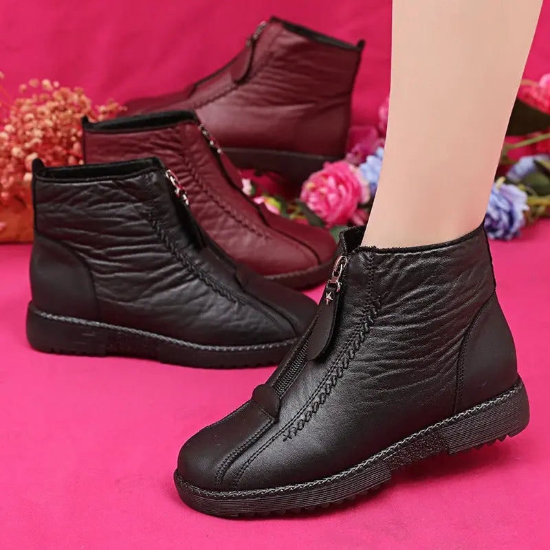 Women's Non-Slip Natural Leather Ankle Boots