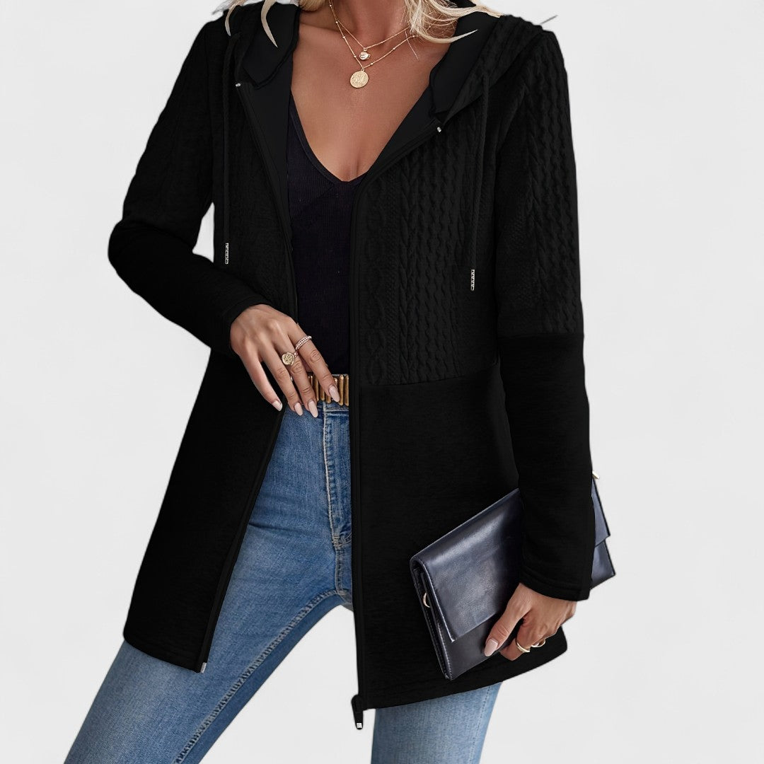 Valentino | Elegant Gray Hooded Cardigan