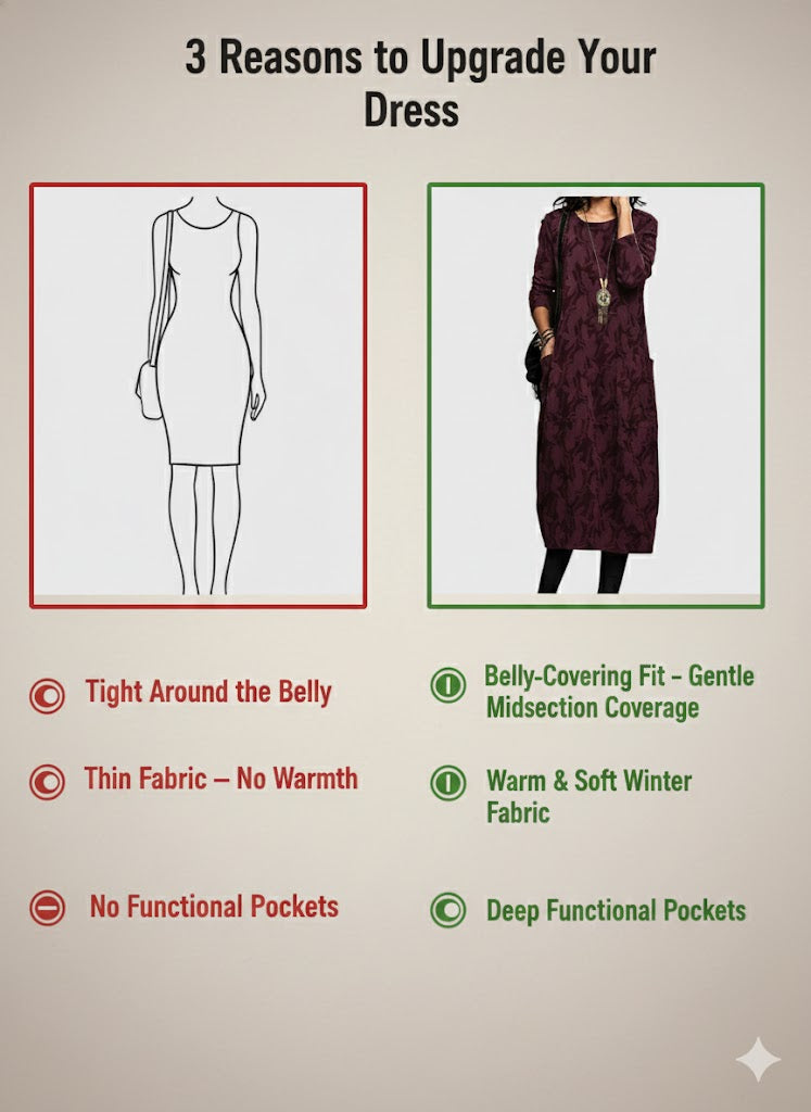 ComfortShape - Belly-Covering Winter Dress