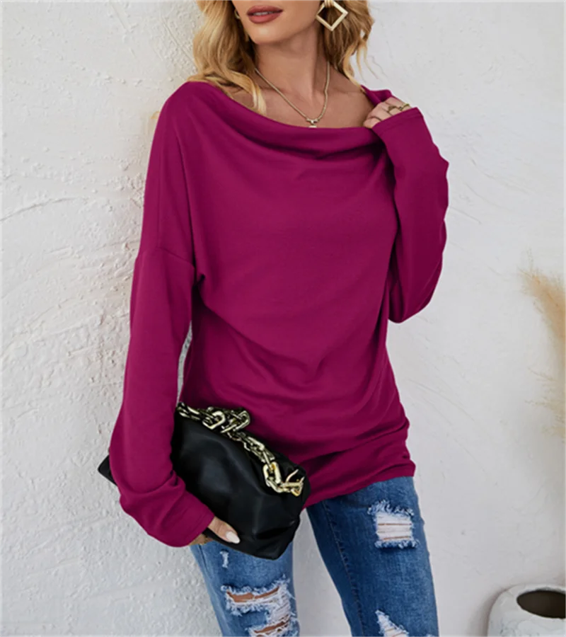 Autumn & Winter Solid Color Long-Sleeved T-Shirt