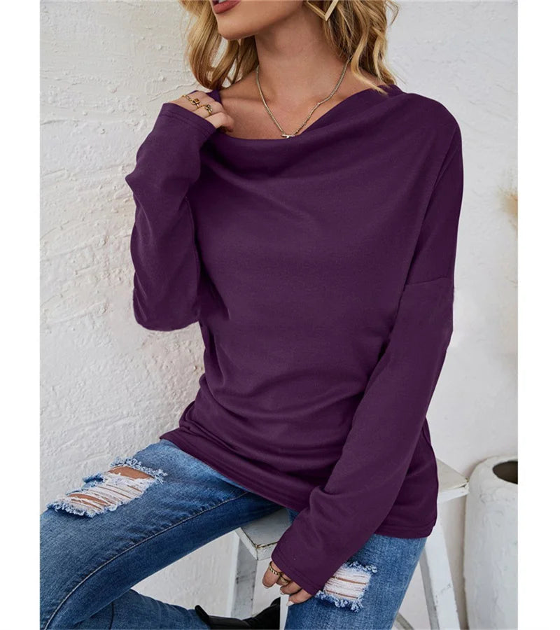 Autumn & Winter Solid Color Long-Sleeved T-Shirt