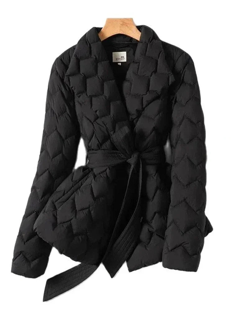 Angelica | Jacket With Elegant Tie Belt