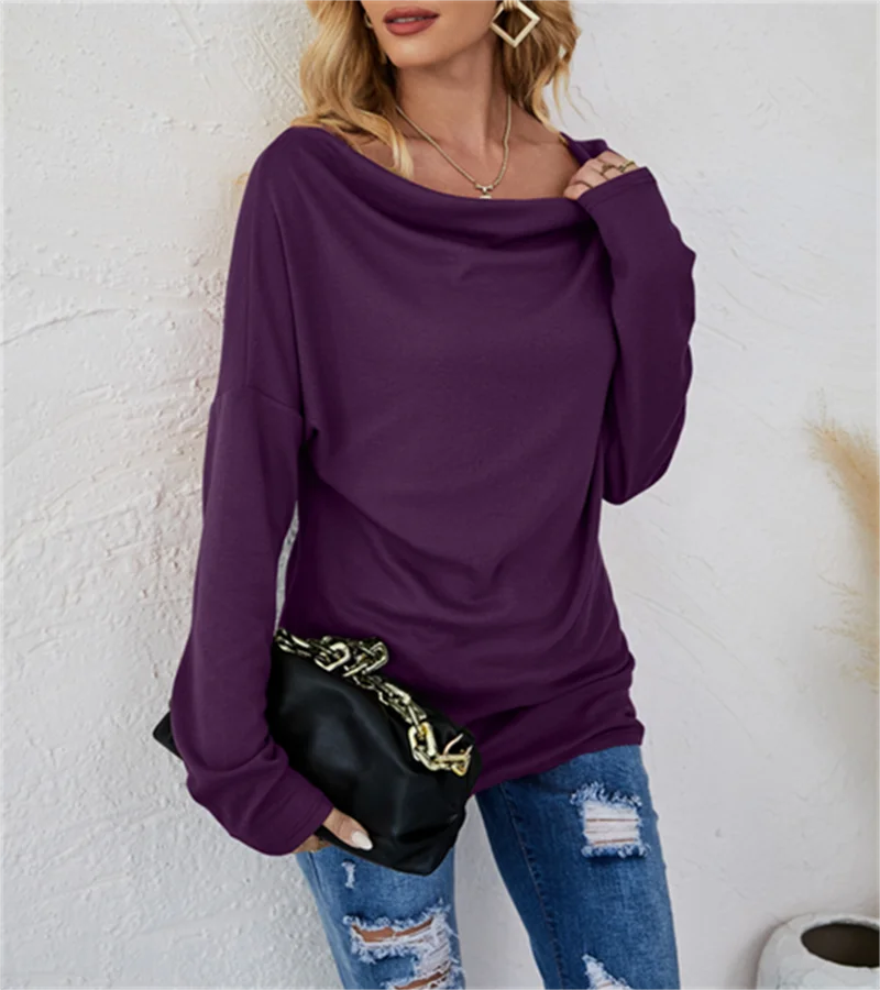 Autumn & Winter Solid Color Long-Sleeved T-Shirt