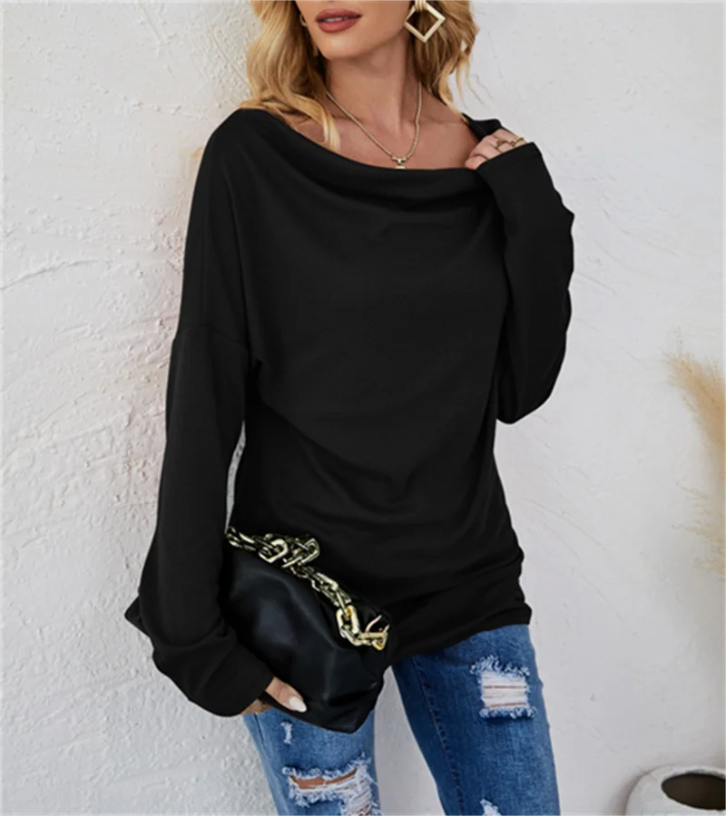 Autumn & Winter Solid Color Long-Sleeved T-Shirt