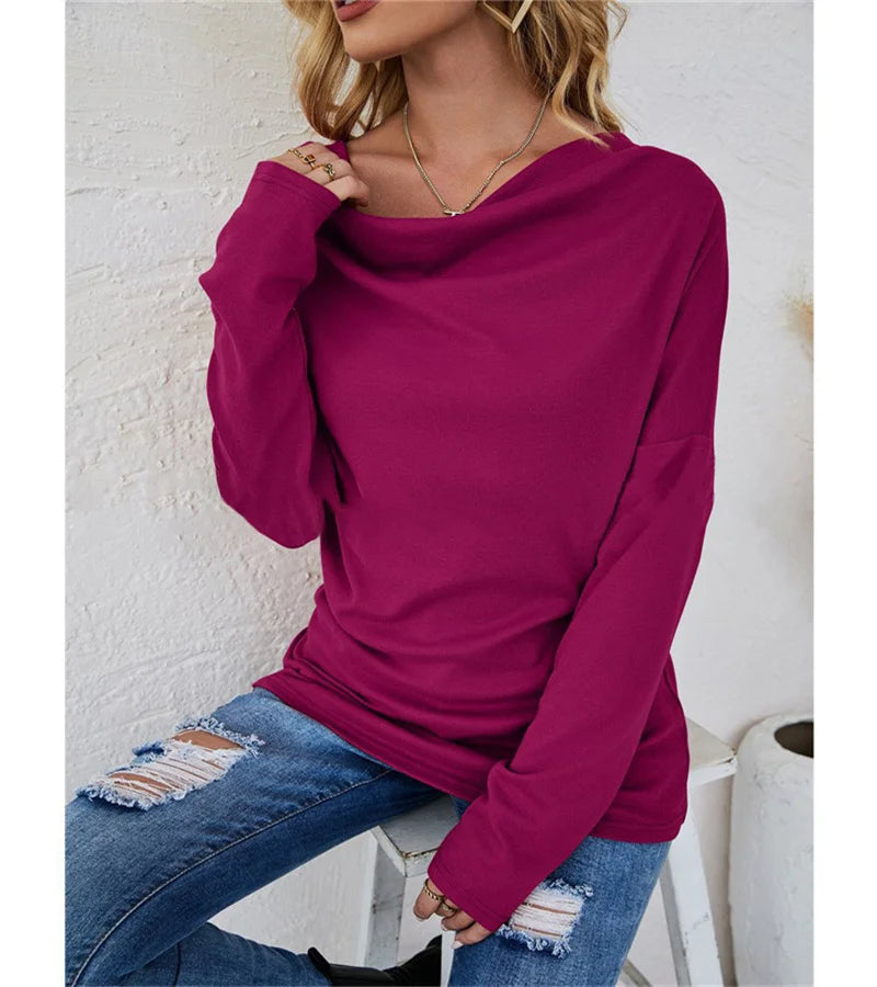Autumn & Winter Solid Color Long-Sleeved T-Shirt