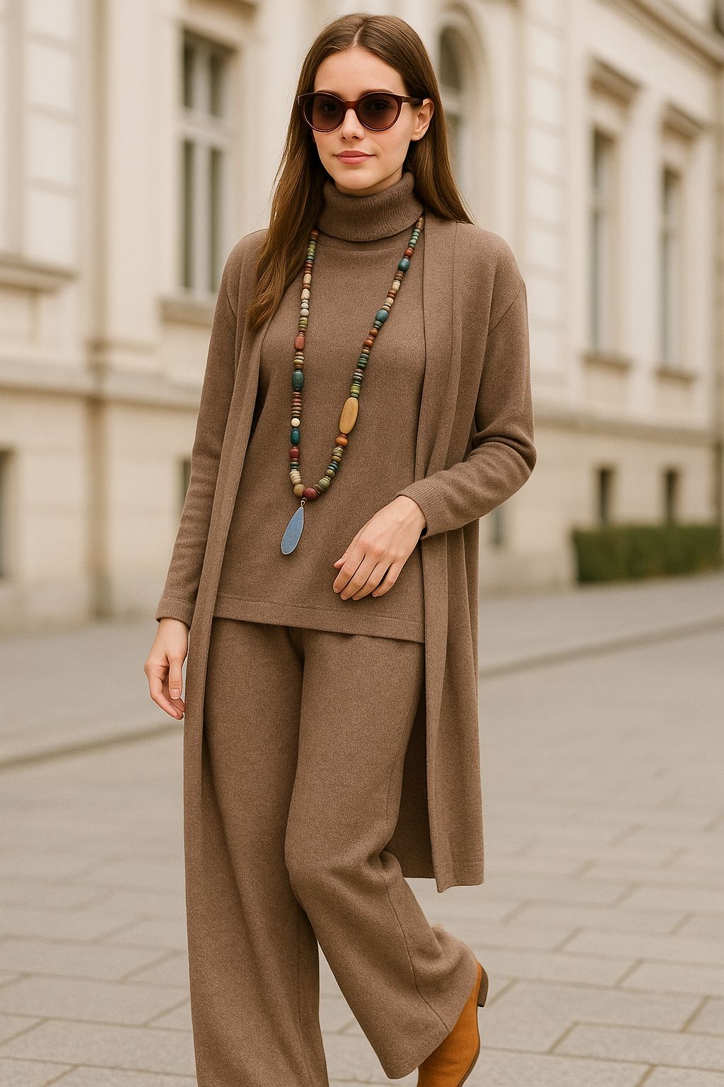 Aubrey Cardigan, Turtleneck & Pants Set