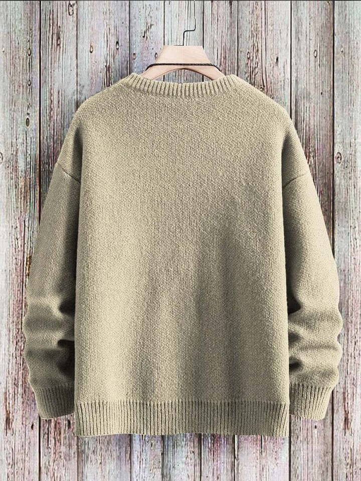 Cute Winter Cat Art Pattern Print Casual Knit Pullover Sweater