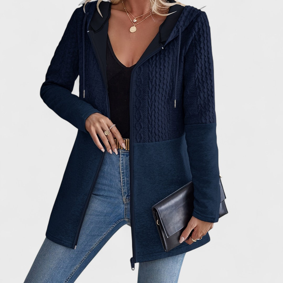 Valentino | Elegant Gray Hooded Cardigan
