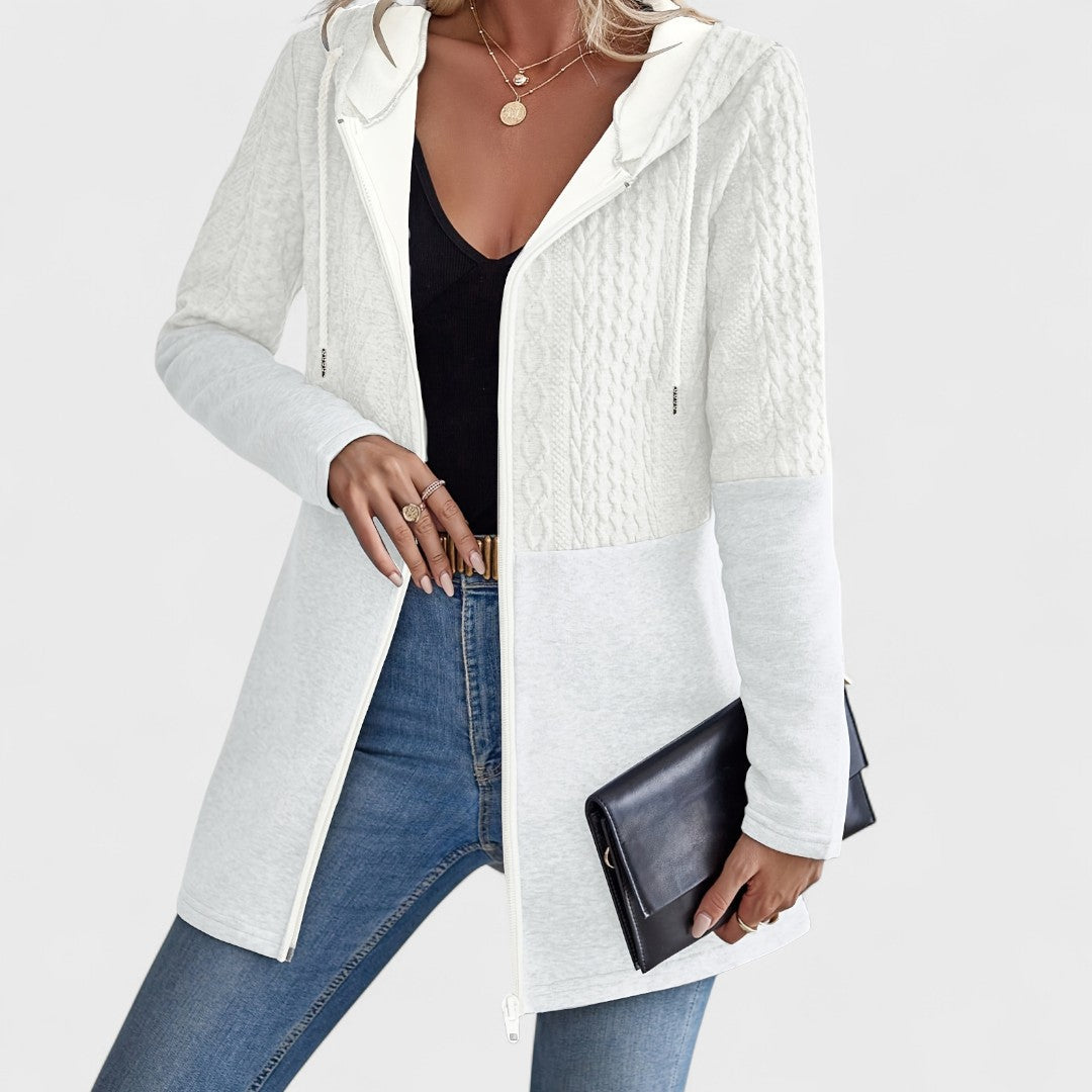 Valentino | Elegant Gray Hooded Cardigan