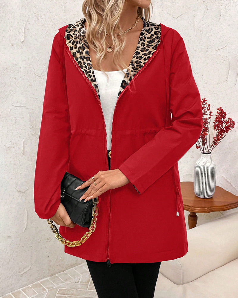 Harper – Reversible Hooded Leopard Coat
