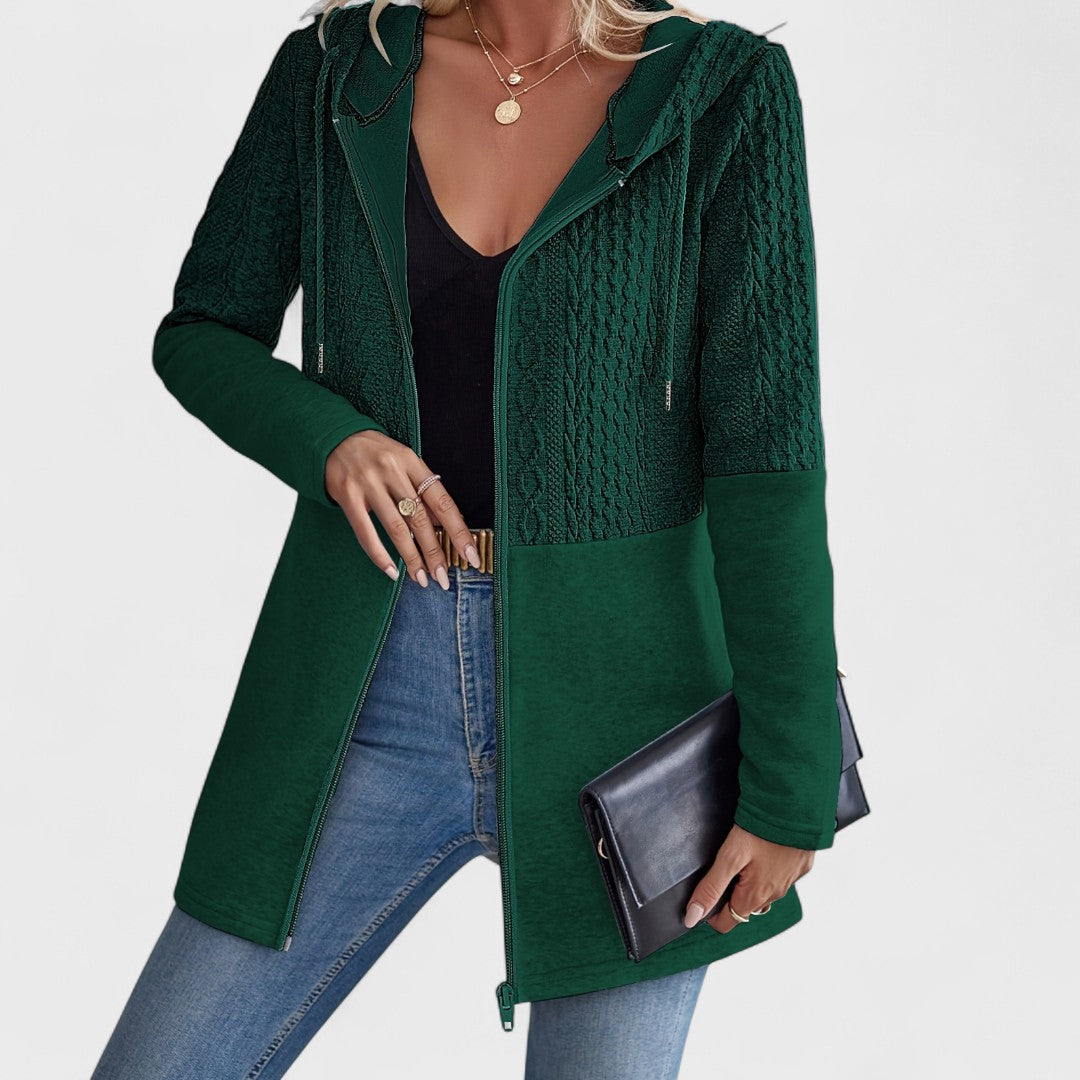 Valentino | Elegant Gray Hooded Cardigan