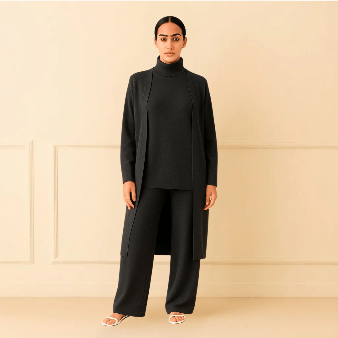 Lisy Cardigan, Turtleneck & Pants Set