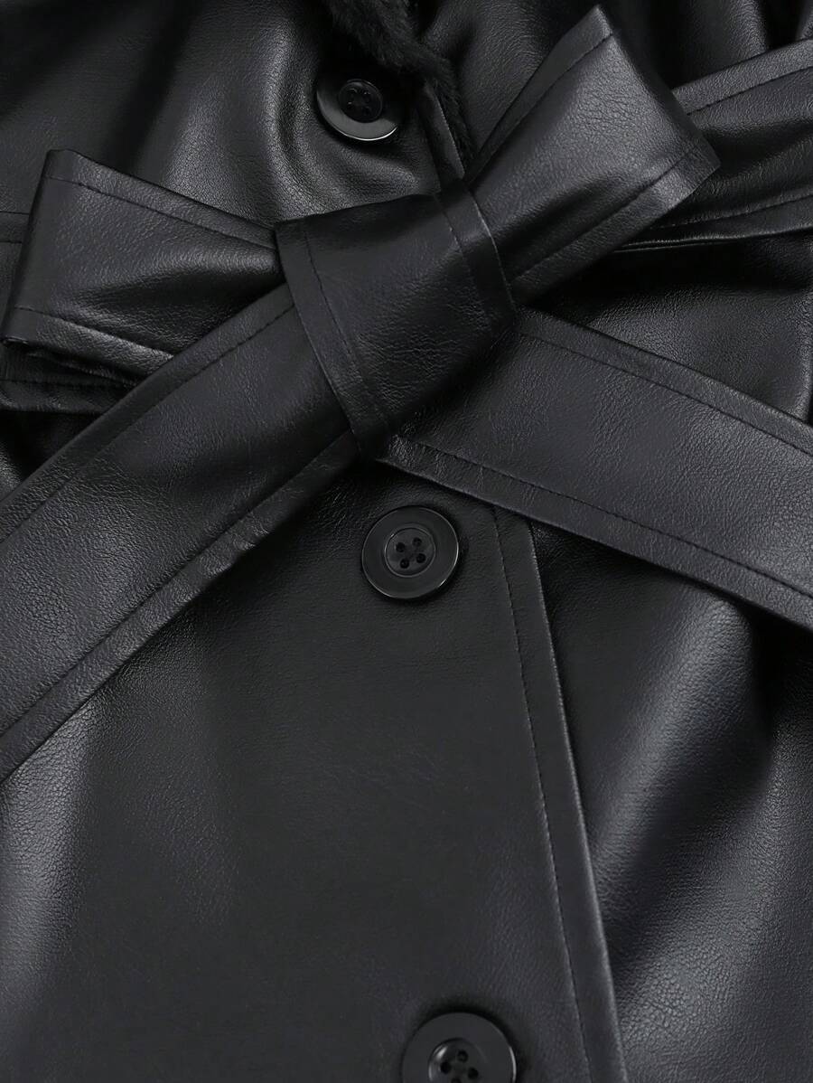 Flirla Luxe Splice Trench Coat