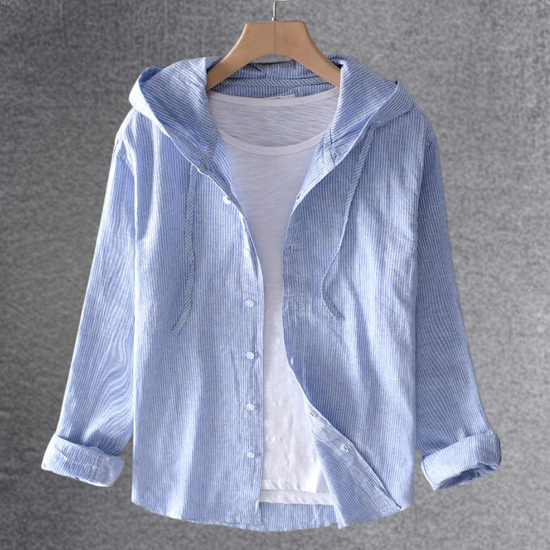 Avery Striped Hooded Shirt