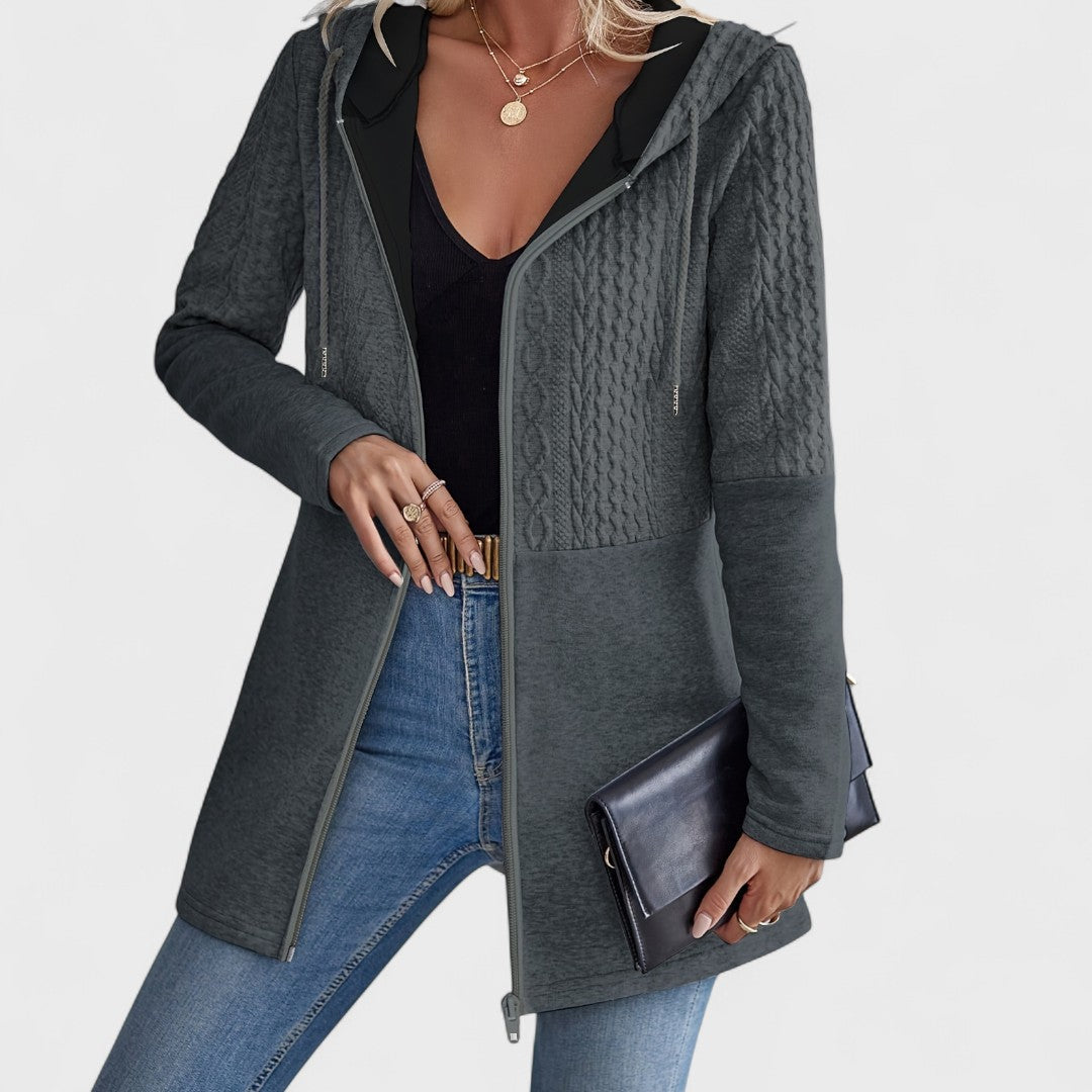 Valentino | Elegant Gray Hooded Cardigan
