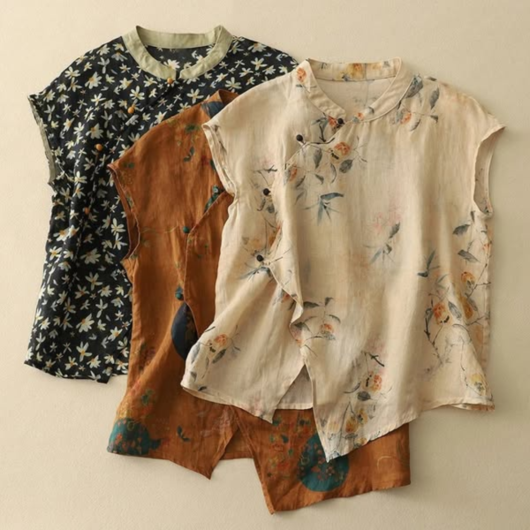 Amanda | Elegant Linen Top