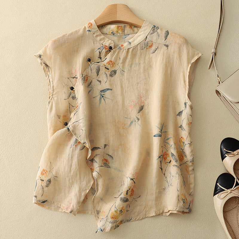 Amanda | Elegant Linen Top