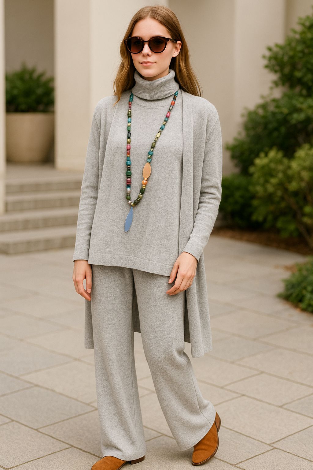 Aubrey Cardigan, Turtleneck & Pants Set