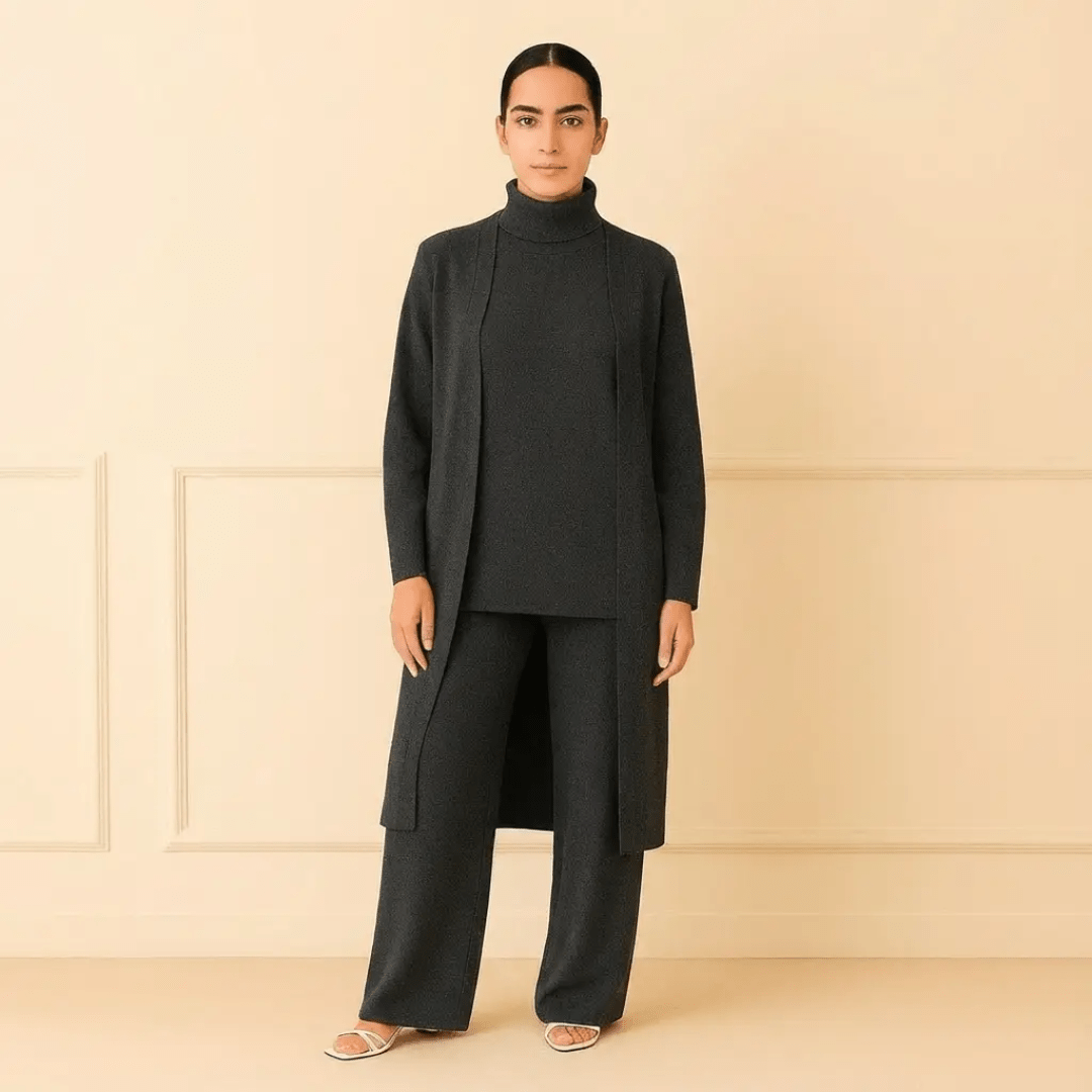 Lisy Cardigan, Turtleneck & Pants Set
