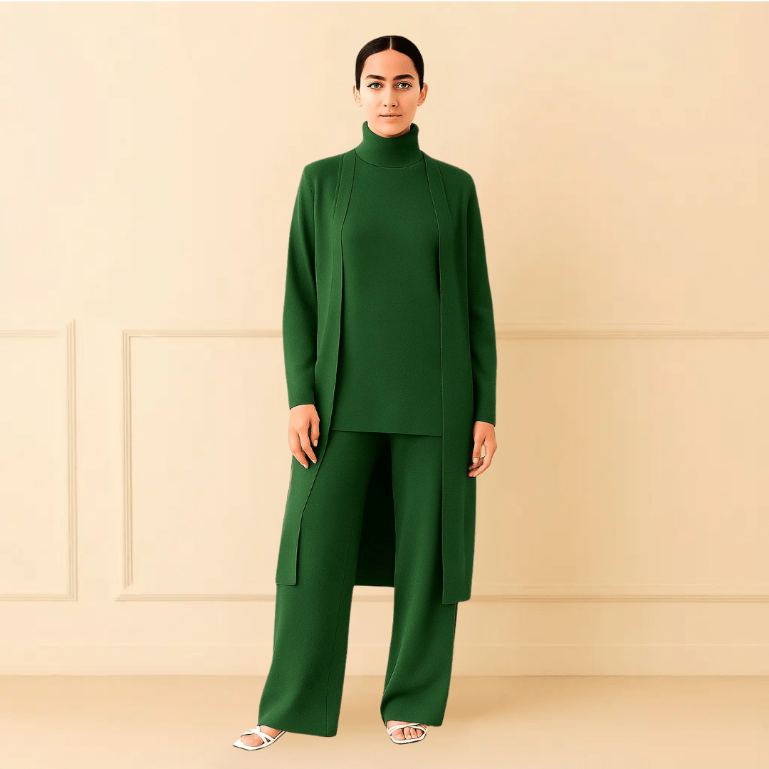 Lisy Cardigan, Turtleneck & Pants Set
