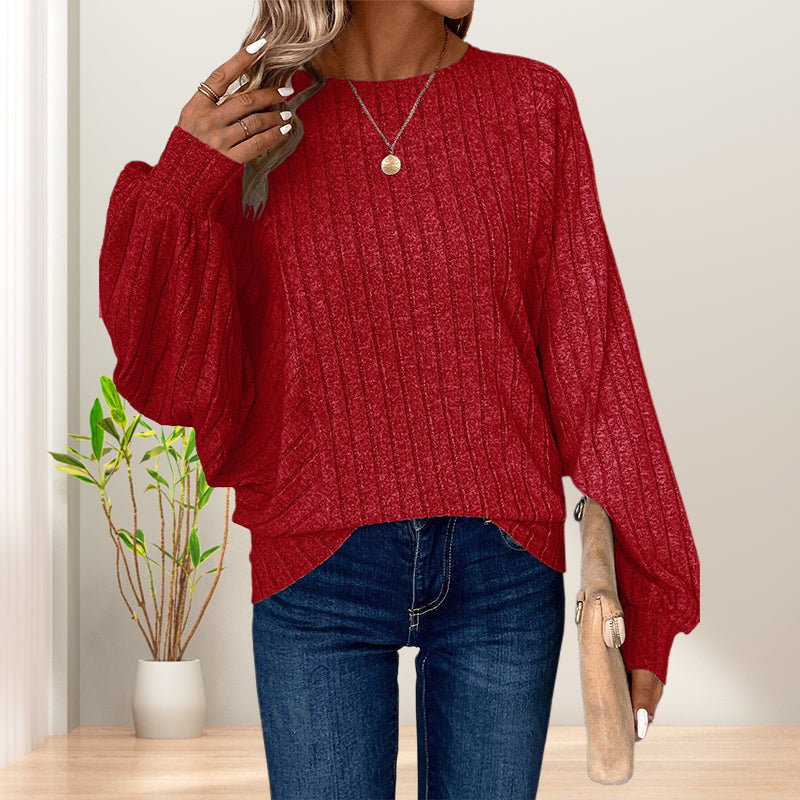 Vionne™ | Textured Long-Sleeve Pullover Top