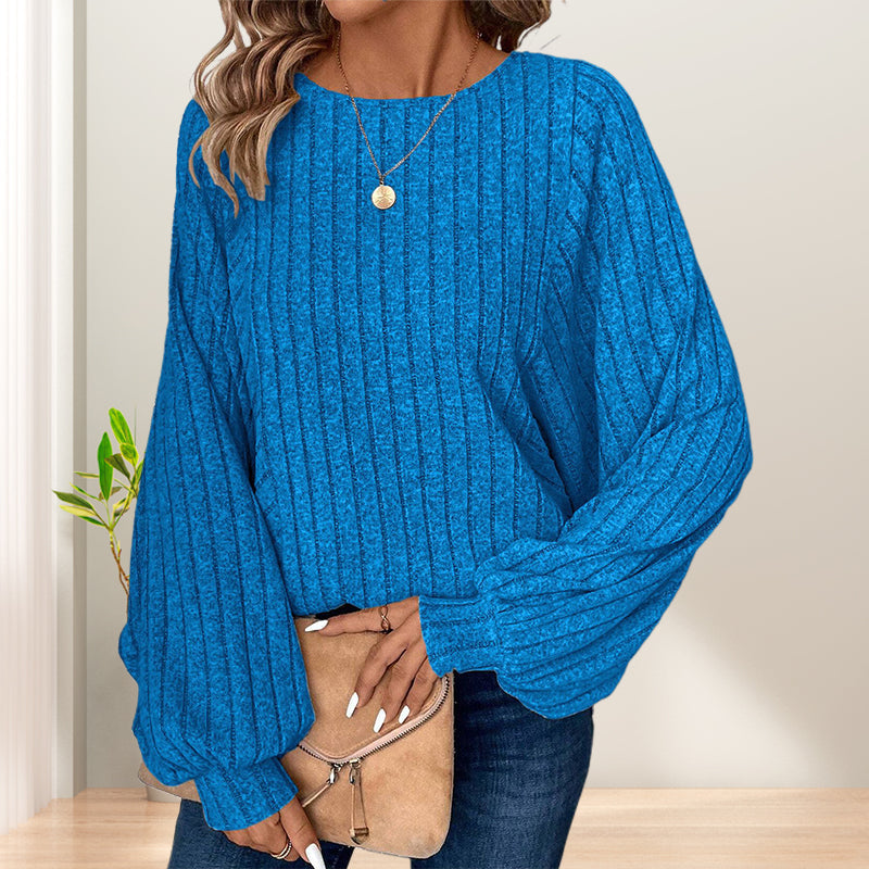 Vionne™ | Textured Long-Sleeve Pullover Top