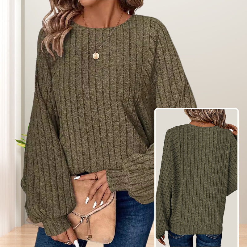 Vionne™ | Textured Long-Sleeve Pullover Top